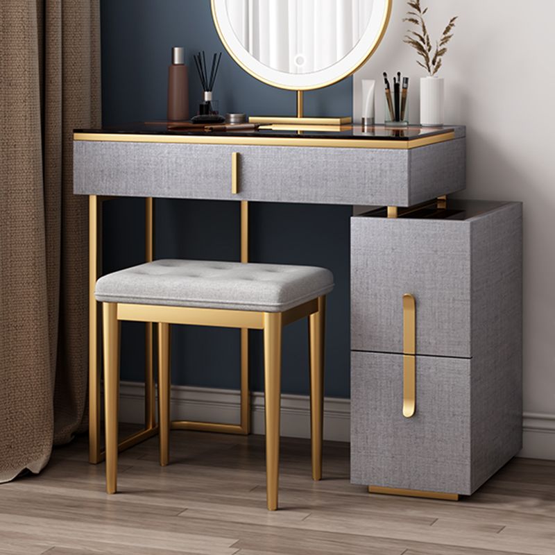 3-Drawer-Gla-Waschtisch mit Stuhlglam 26,4 "W-Schminktisch