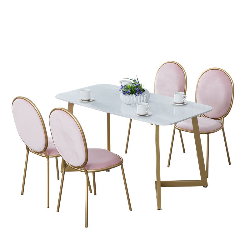 Glam 1/2/5 Pieces Dining Table and Chairs Rectangle Dining Table Set Clearhalo 'Dining Room Sets' 'Dining Tables & Seating' 'dining_room_set' 'furn' 'furn_dining_room_set' 'Furniture' 'furniture_dining_room_set' 'Kitchen & Dining Furniture' 'kitchen&dining_furn' 'kitchen' 1200x1200_015d5a7b-57cc-4619-b26c-a5e39a790d66