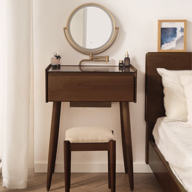 Magno de maquillaje contemporáneo Mirador de vidrio de la habitación con cajón