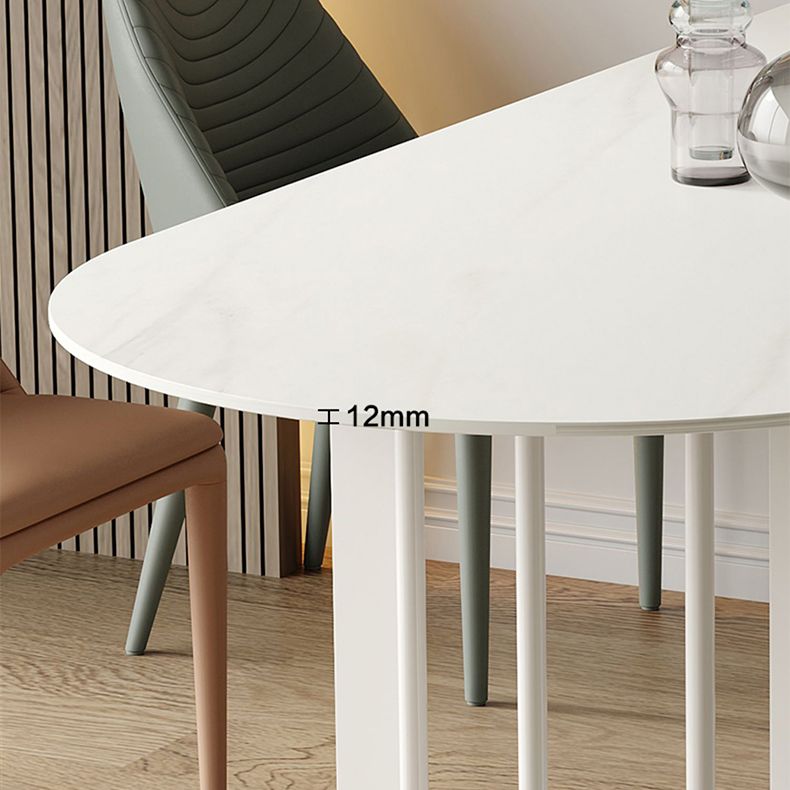 Sintered Stone Dining Table White Top Modern Double Pedestal Table for Kitchen Clearhalo ' dining_table' 'Dining Tables & Seating' 'Dining Tables' 'furn' 'furn_dining_table' 'Furniture' 'furniture_dining_table' 'Kitchen & Dining Furniture' 'kitchen&dining_furn' 'kitchen' 'kitchen_dining_table' 1200x1200_015f4ff0-9a6e-43e9-ac5f-2c27d7b5be02