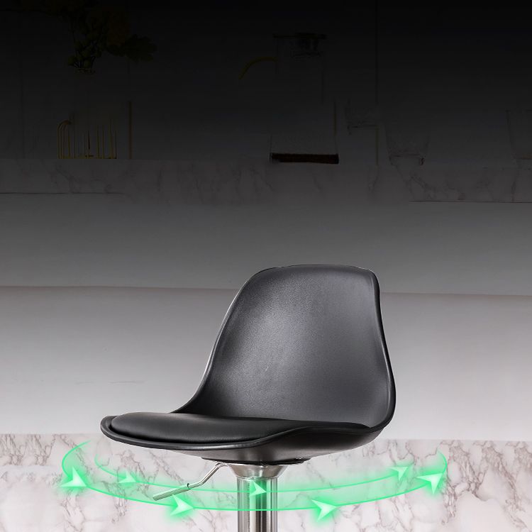 Contemporary Metal Barstool Faux Leather Footrest Adjustable Counter Stool Clearhalo 'Bar Furniture' 'Bar Stools' 'bar_stools' 'furn' 'furn_bar_stools' 'Furniture' 'Kitchen & Dining Furniture' 1200x1200_0160120f-1024-4163-955b-90c3b6c4992b