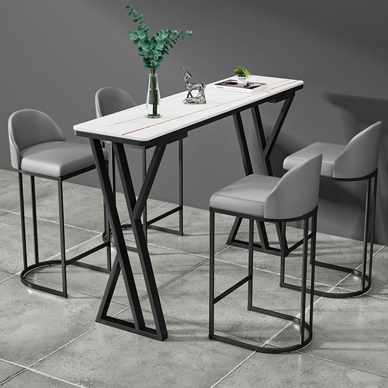 Industrial Stone Pub Table Set 1/2/5 Pieces Rectangle Indoor Bar Pub Table Set Clearhalo 'Bar Furniture' 'furn' 'furn_home_bar_bar_sets' 'Furniture' 'Home Bars & Bar Sets' 'home_bar_bar_sets' 'Kitchen & Dining Furniture' 1200x1200_01608fba-8062-48fb-a341-e25555b0ec5c