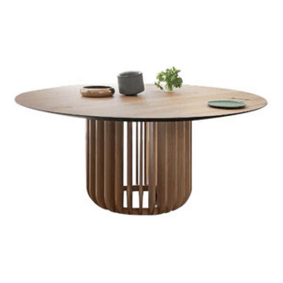 Round Solid Wood Brown Tone Dining Table Simplicity Pedestal Table for Dining Room Clearhalo ' dining_table' 'Dining Tables & Seating' 'Dining Tables' 'furn' 'furn_dining_table' 'Furniture' 'furniture_dining_table' 'Kitchen & Dining Furniture' 'kitchen&dining_furn' 'kitchen' 'kitchen_dining_table' 1200x1200_0162c3f9-be25-4dad-8c8d-7882f42ef047