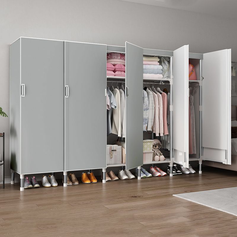 Hinged Wardrobe Armoire Modern with Legs Steel Wardrobe Closet for Home Clearhalo 'Armoires & Wardrobes' 'armoires_wardrobes' 'Bedroom Furniture' 'furn' 'furn_armoires_wardrobes' 'Furniture' 1200x1200_01668dfa-0c94-4dcb-b5fd-51294a3a5d8b