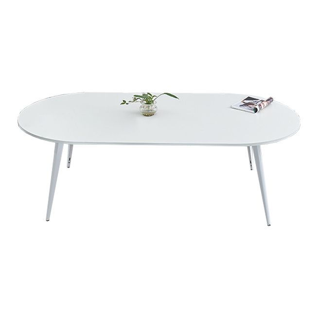 Eigentijdse kantoorbureau ovaal wit hout parsons schrijven bureau