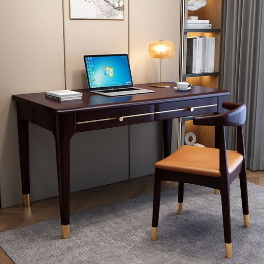 Bureau d'ordinateur en bois massif de style Glam Parsons Base Office Bureau avec tiroir