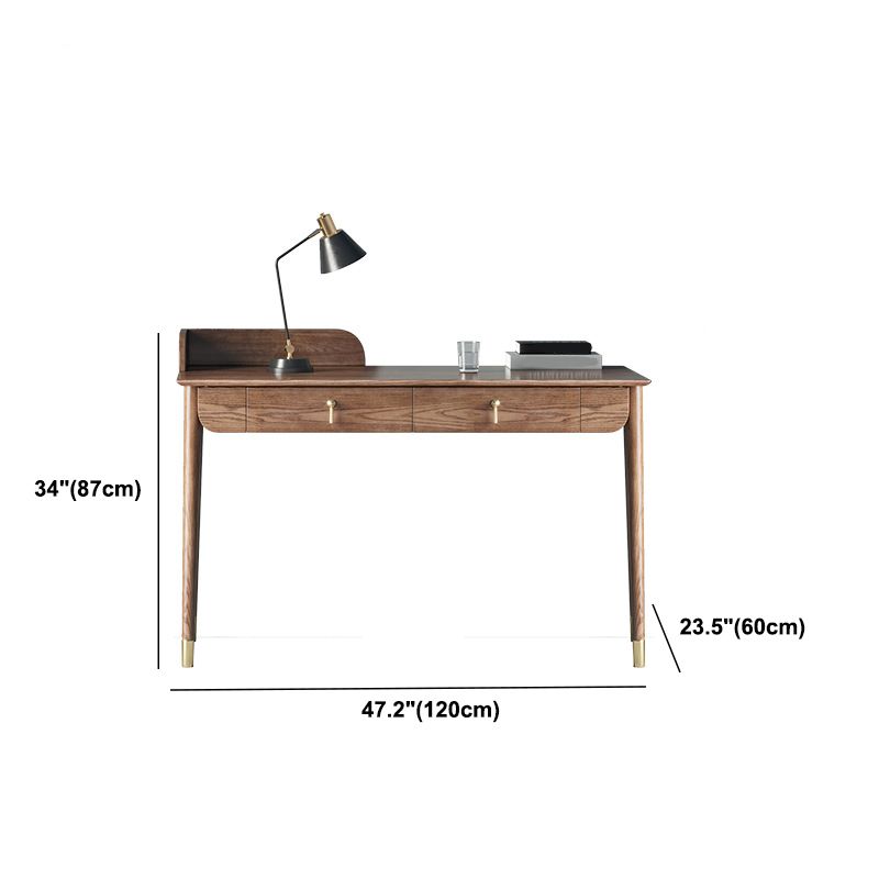 Glam Office Desk Rectangular Brown Solid Wood Writing Desk for Home Clearhalo 'furn' 'furn_office_desk' 'Furniture' 'Office Desks' 'Office Furniture' 'office_desk' 1200x1200_016a716c-c700-4c0e-a2d7-f04d3e9d2093