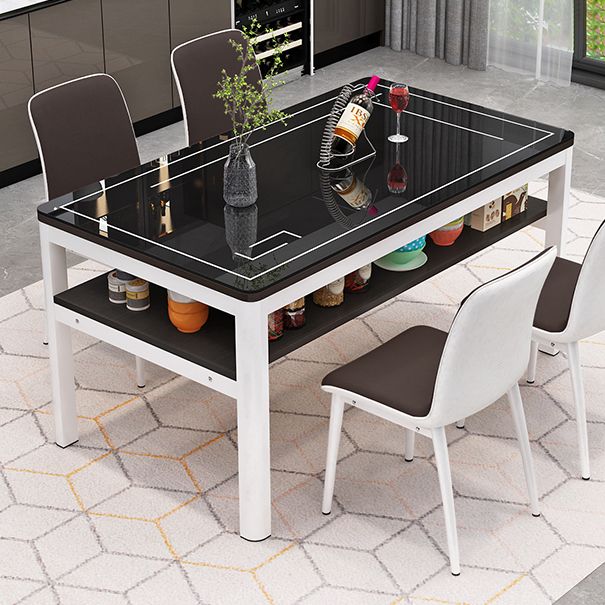 Glass Modern Rectangle Dining Table Glass Top Table for Dining Room and Kitchen Clearhalo ' dining_table' 'Dining Tables & Seating' 'Dining Tables' 'furn' 'furn_dining_table' 'Furniture' 'furniture_dining_table' 'Kitchen & Dining Furniture' 'kitchen&dining_furn' 'kitchen' 'kitchen_dining_table' 1200x1200_016a830b-f61b-441d-9419-9b7d0f45a63c