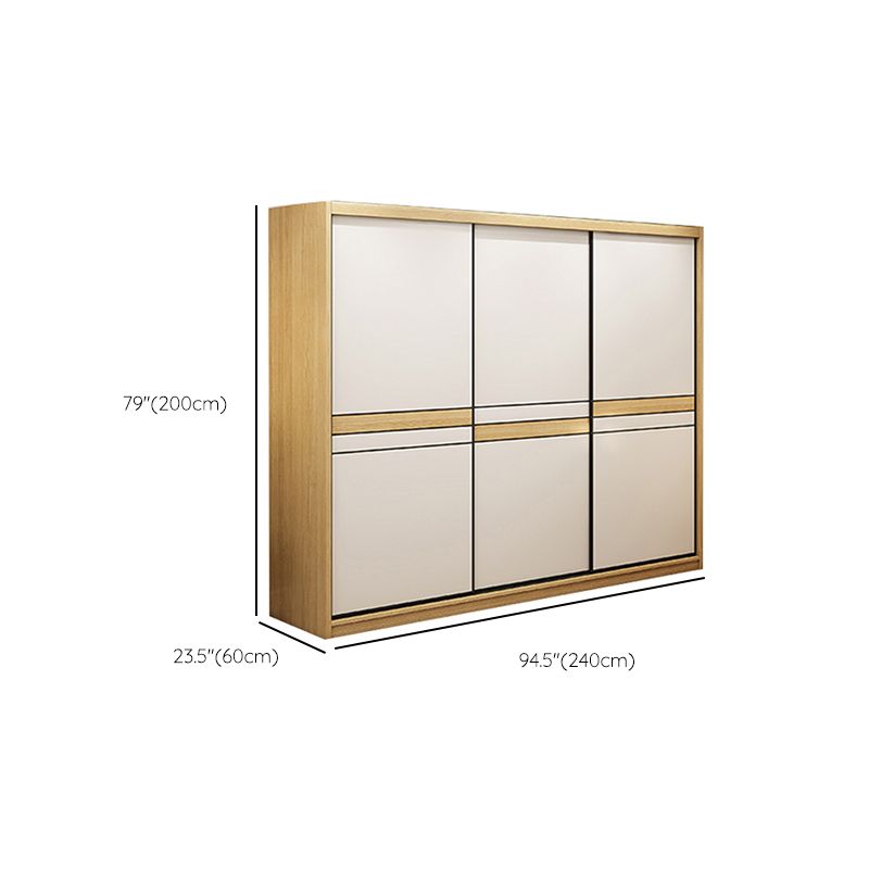 Engineered Wood Wardrobe Armoire with Garment Rod Modern Wardrobe Cabinet