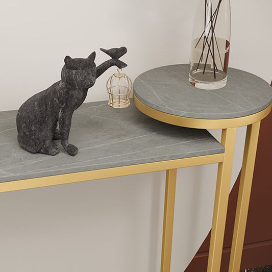 Glam Oval Console Accent Table Antique Finish Console Sofa Table