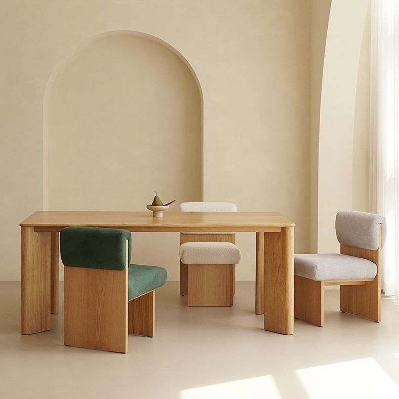 Rectangle Wood Dining Table Industrial Kitchen Table in Nature with Double Pedestal Clearhalo ' dining_table' 'Dining Tables & Seating' 'Dining Tables' 'furn' 'furn_dining_table' 'Furniture' 'furniture_dining_table' 'Kitchen & Dining Furniture' 'kitchen&dining_furn' 'kitchen' 'kitchen_dining_table' 1200x1200_016c70b5-c199-45ff-afb8-899187871b1f