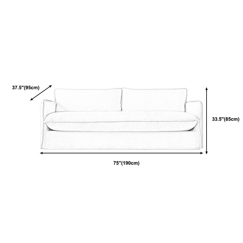 Contemporary Linen Square Arm Standard Sofa with Loose Back for Living Room, White Clearhalo 'furn' 'furn_sofas' 'Furniture' 'furniture_sofas' 'kitchen' 'kitchen_sofas' 'Living Room Furniture' 'Sofa' 'sofas' 1200x1200_016f0688-e65a-4a58-905b-fb78d54d7076