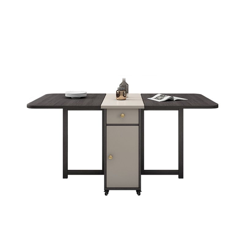 Mid-Century Modern Dining Room Table Drop-Leaf Table with Ash Solid Wood Base,59"L x 29.1"H Clearhalo ' dining_table' 'Dining Tables & Seating' 'Dining Tables' 'furn' 'furn_dining_table' 'Furniture' 'furniture_dining_table' 'Kitchen & Dining Furniture' 'kitchen&dining_furn' 'kitchen' 'kitchen_dining_table' 1200x1200_01705b83-a642-4802-bea5-f649cb060508