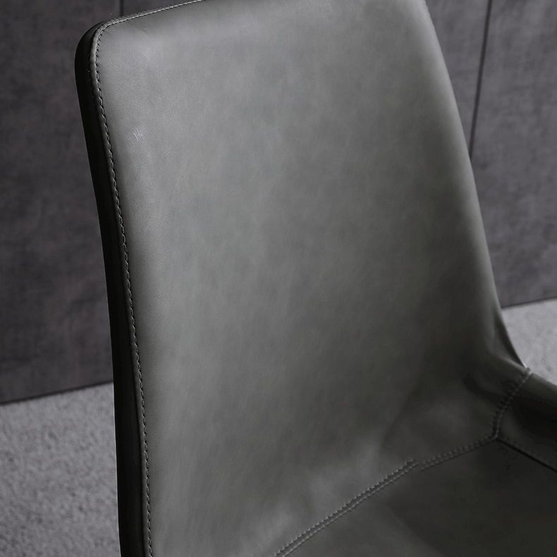 Modern Home Leather Side Chair Solid Back Dining Chair with Metal Legs Clearhalo ' kitchen&dining_furn' 'Dining Chairs' 'Dining Tables & Seating' 'dining_chair' 'furn' 'furn_dining_chair' 'Furniture' 'furniture_dining_chair' 'Kitchen & Dining Furniture' 'kitchen' 1200x1200_01720ca8-9f47-4ba2-b218-706804c3b5ff