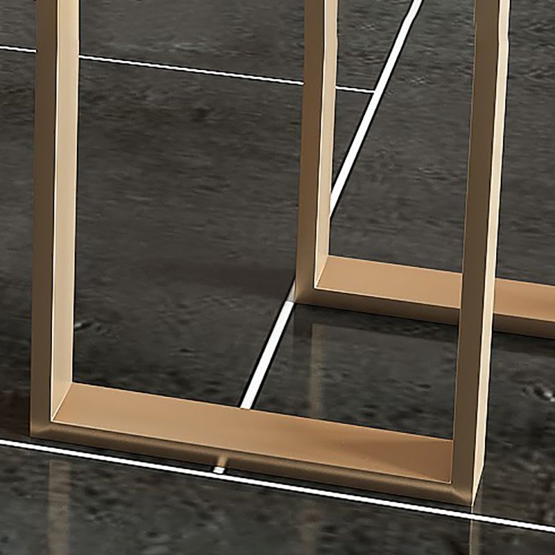 Rectangle Bar Table Contemporary Bar Dining Table with 4 Gold Legs Clearhalo 'Bar Furniture' 'Bar Tables' 'bar_tables' 'furn' 'furn_bar_tables' 'Furniture' 'furniture_bar_tables' 'Kitchen & Dining Furniture' 1200x1200_01732dc8-7854-448b-83d9-790e129f7d1b
