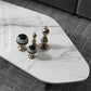 Pedestal Design Marble Metal Steel Black Pedestal Free Shape Coffee Table