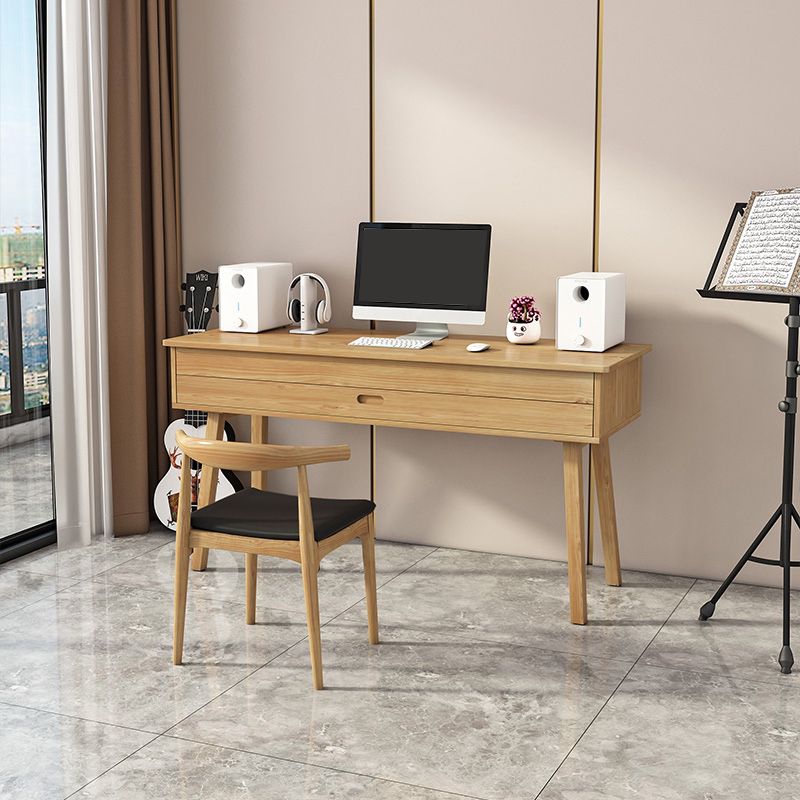 Modern Style Natural Piano Table Solid Wood Parsons Base Computer Desk Clearhalo 'furn' 'furn_office_desk' 'Furniture' 'Office Desks' 'Office Furniture' 'office_desk' 1200x1200_01740788-bd8f-49a8-bf85-22498af31b2f
