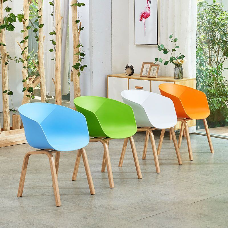 Contemporary Home Solid Back Arm Chair Leather Matte Finish Dining Chair Clearhalo ' kitchen&dining_furn' 'Dining Chairs' 'Dining Tables & Seating' 'dining_chair' 'Furniture' 'furniture_dining_chair' 'Kitchen & Dining Furniture' 'kitchen' 1200x1200_0175ba8f-15b1-43e1-8a02-9681f492232f