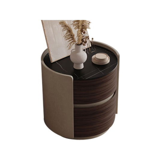 2 Schubladen zeitgenössischer Nachttisch Antike Finish -Nachtkabinett