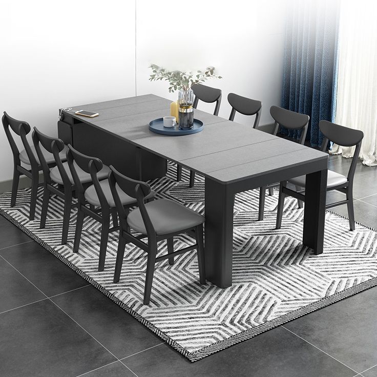 Contemporary Style Drop Leaf Dining Table Rectangle Table for Dining Room Clearhalo ' dining_table' 'Dining Tables & Seating' 'Dining Tables' 'furn' 'furn_dining_table' 'Furniture' 'furniture_dining_table' 'Kitchen & Dining Furniture' 'kitchen&dining_furn' 'kitchen' 'kitchen_dining_table' 1200x1200_0175f021-4462-4e97-9128-9d06fc7fd747