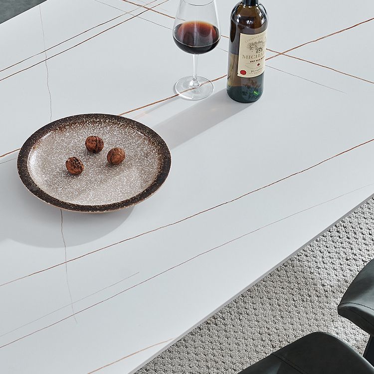 Table à manger rectangle table à manger en pierre avec 4 jambes pour salle à manger