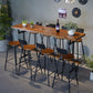 Industrial Trestle Base Bar Height Table Metal and Wood Bar Table for  Dining Room