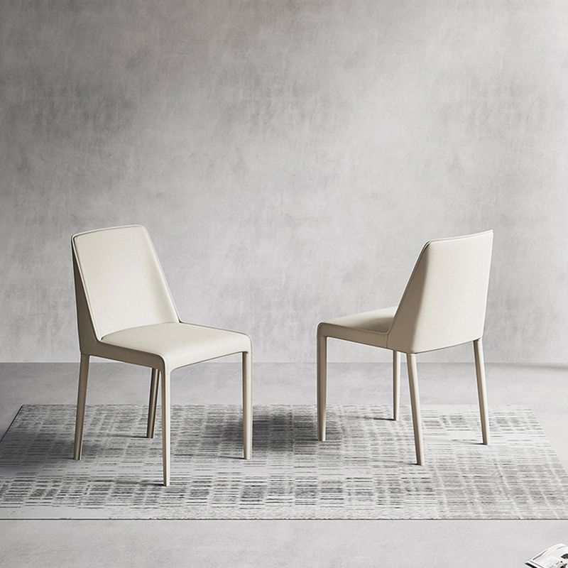 Modern Design Solid Back Dining Side Chairs Leather Armless Dining Chairs for Kitchen Clearhalo ' kitchen&dining_furn' 'Dining Chairs' 'Dining Tables & Seating' 'dining_chair' 'furn' 'furn_dining_chair' 'Furniture' 'furniture_dining_chair' 'Kitchen & Dining Furniture' 'kitchen' 1200x1200_0177e9c6-a0cb-4d23-9ef1-f0ec594f8108