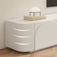 Eigentijdse TV-console van wit hout met ingebouwde opbergruimte TV-standaardconsole voor woonkamer