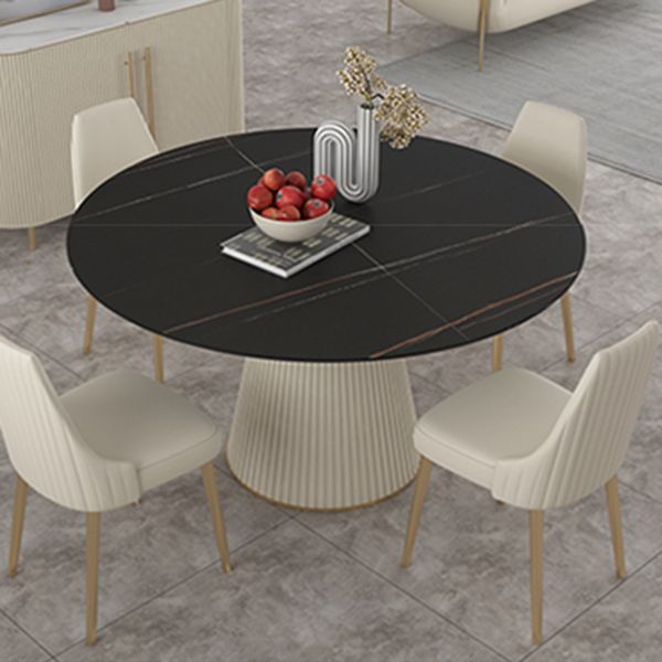 Traditional Luxury Dining Table Round Sintered Stone Dining Table for Home Clearhalo ' dining_table' 'Dining Tables & Seating' 'Dining Tables' 'furn' 'furn_dining_table' 'Furniture' 'furniture_dining_table' 'Kitchen & Dining Furniture' 'kitchen&dining_furn' 'kitchen' 'kitchen_dining_table' 1200x1200_0178d29b-9aec-47a0-98ce-87d18d3e39d5