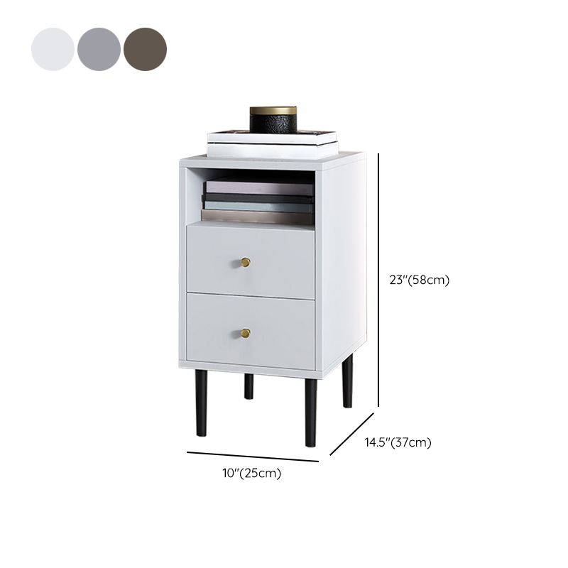 Contemporary Bed Nightstand Open Storage Night Table with 2 Drawers Clearhalo 'Bedroom Furniture' 'furn' 'furn_night_stand' 'Furniture' 'night_stand' 'Nightstands' 1200x1200_0179b0c4-c19e-4c90-b7d3-edd803ac39e1