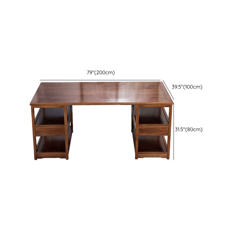 Contemporary Wood Office Desk Rectangular Shape Task Desk with 2 Drawers for Home Clearhalo 'furn' 'furn_office_desk' 'Furniture' 'Office Desks' 'Office Furniture' 'office_desk' 1200x1200_017b1942-051a-4fee-89d7-be7bf0637905