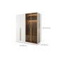 Modern White Wood Frame Wardrobe Armoire Freestanding Wardrobe with Soft Close Drawers