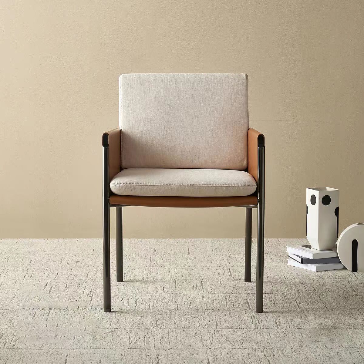 Industrial Upholstered Arm Chair Parsons Dining Room Dining Chair Clearhalo 'Dining Chairs' 'Dining Tables & Seating' 'dining_chair' 'furn' 'furn_dining_chair' 'Furniture' 'Kitchen & Dining Furniture' 1200x1200_017c6727-5a1d-4e7b-9e98-45a896bb4a58