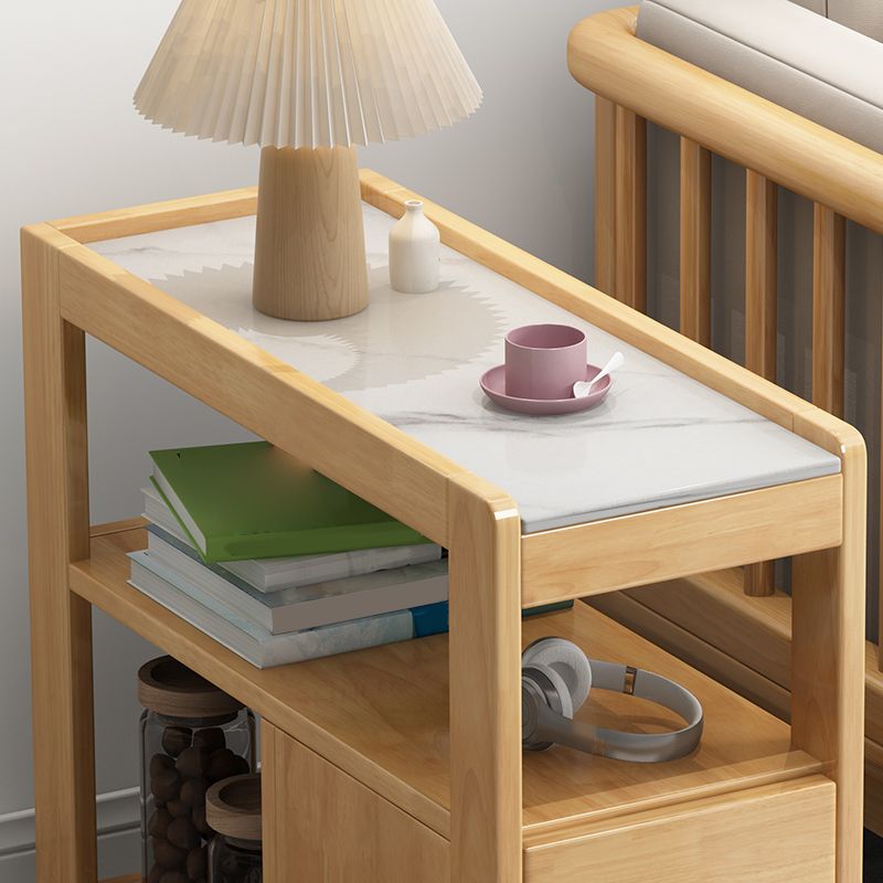 Solid Wood Accent Side Table 4 Legs with Storage Living Room Rectangular Clearhalo 'Coffee & Accent Tables' 'End & Side Tables' 'end_side_tables' 'furn' 'furn_end_side_tables' 'Furniture' 'Living Room Furniture' 1200x1200_017d069f-2ca5-4c39-8be2-5d5739814aa6