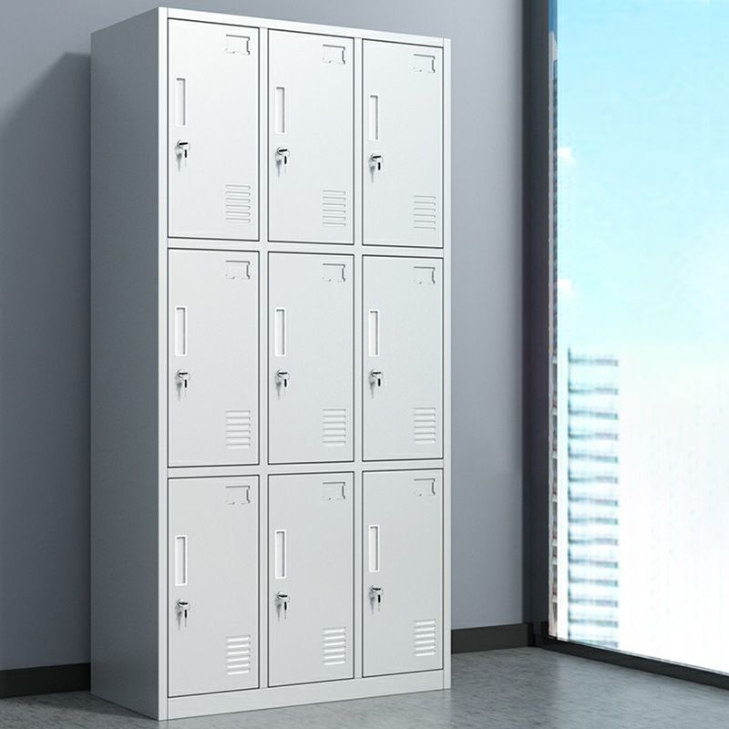 Armoire de rangement de porte à charnière en métal armoire grise contemporaine pour salle de bain