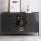 Server delle porte in vetro in stile credenza in pietra con armadi e cassetti