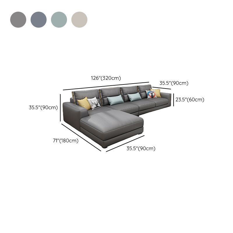Sofa sectionnel du bras carré 125.98 "W Faux Leather 4 sièges Sectional