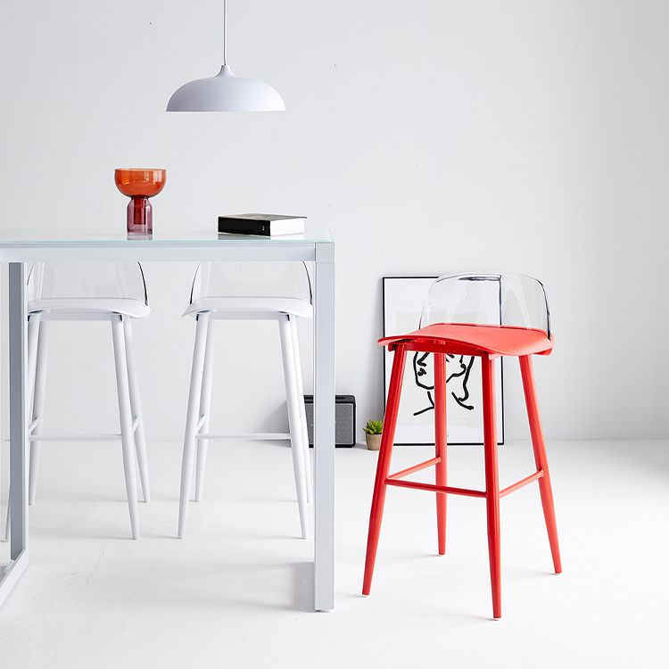 Coffee Shop Footrest Scandinavian Stool Matte Finish Plastic Barstool Clearhalo 'Bar Furniture' 'Bar Stools' 'bar_stools' 'furn' 'furn_bar_stools' 'Furniture' 'furniture_bar_stools' 'Kitchen & Dining Furniture' 1200x1200_017e2fc8-eec4-4910-ae99-4b988bf755ca