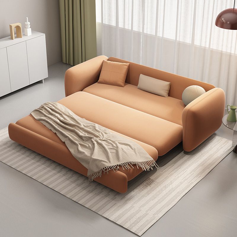 Scandinave Settee Le cuir de salon coussins du bras carré canapé-lit en feuillette