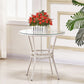 Tropical Glass Top 4 Legs Cocktail Table with Shelf Round Coffee Table Clearhalo 'Coffee & Accent Tables' 'Coffee Tables' 'coffee_tables' 'furn' 'furn_coffee_tables' 'Furniture' 'furniture_coffee_tables' 'Living Room Furniture' 1200x1200_017e8b63-24c0-4fc1-aec1-83c30528e1ab
