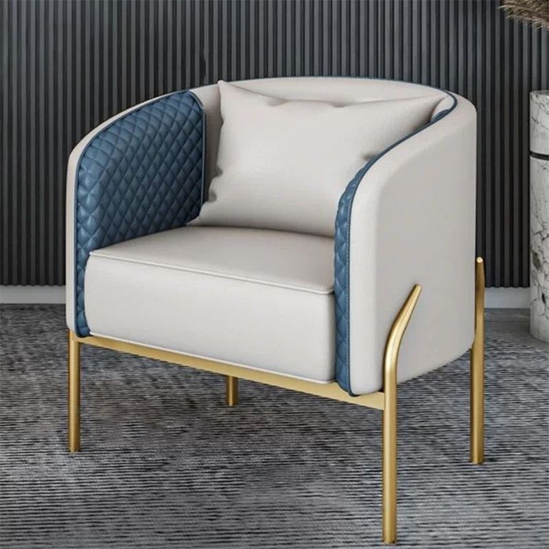 Standaard bank 22,83 "D x 27,55" H hellende armbank met gouden benen voor woonkamer