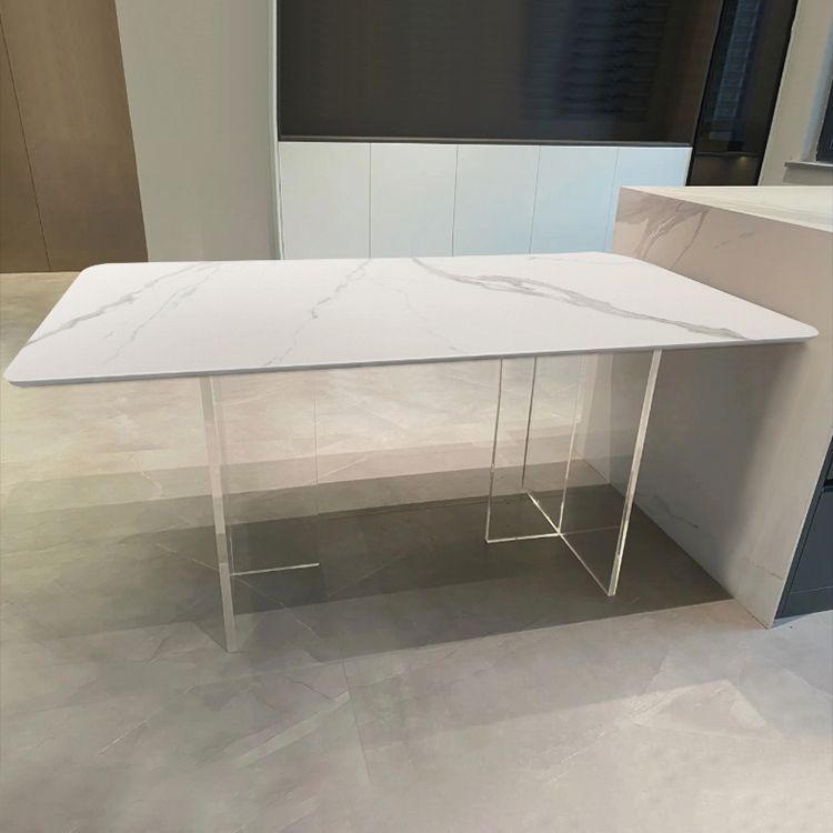 Glass Rectangle Dining Table Clear Glass Table for Dining Room and Kitchen Clearhalo ' dining_table' 'Dining Tables & Seating' 'Dining Tables' 'furn' 'furn_dining_table' 'Furniture' 'furniture_dining_table' 'Kitchen & Dining Furniture' 'kitchen&dining_furn' 'kitchen' 'kitchen_dining_table' 1200x1200_017fef89-6658-4c03-8009-61909259f355