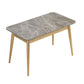 Mesa de comedor rectangular de 4 patas, mesa de piedra moderna para cocina