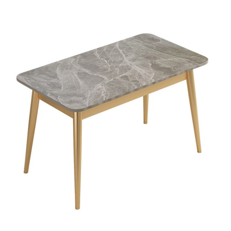 Mesa de comedor rectangular de 4 patas, mesa de piedra moderna para cocina