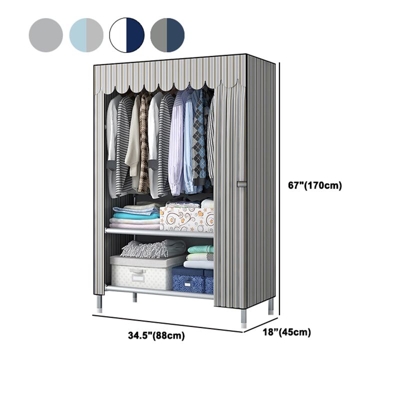 Armadio moderno del guardaroba in stile armadio in metallo argento