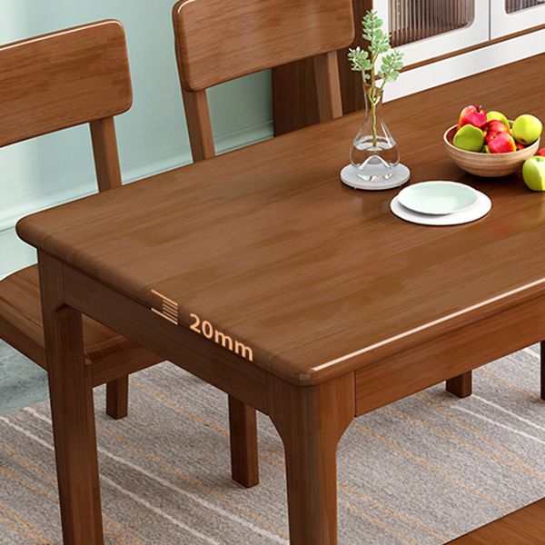 Modern Style Rubberwood Dining Table Rectangle Table with 4 Legs for Home Clearhalo ' dining_table' 'Dining Tables & Seating' 'Dining Tables' 'furn' 'furn_dining_table' 'Furniture' 'furniture_dining_table' 'Kitchen & Dining Furniture' 'kitchen&dining_furn' 'kitchen' 'kitchen_dining_table' 1200x1200_01818db6-5390-485a-a5c1-ec1e5070694f