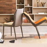 Glam Style Armless Chair Wood Wingback Parsons Chair for Kitchen 16.9"x18.8"x35.8" Clearhalo 'Dining Chairs' 'Dining Tables & Seating' 'dining_chair' 'furn' 'furn_dining_chair' 'Furniture' 'furniture_dining_chair' 'Kitchen & Dining Furniture' 1200x1200_0181df98-0ac3-450b-a516-b5506b2e6ebd