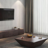 Modern Style Square Wooden Table with Square Block Base Coffee Table with Drawers