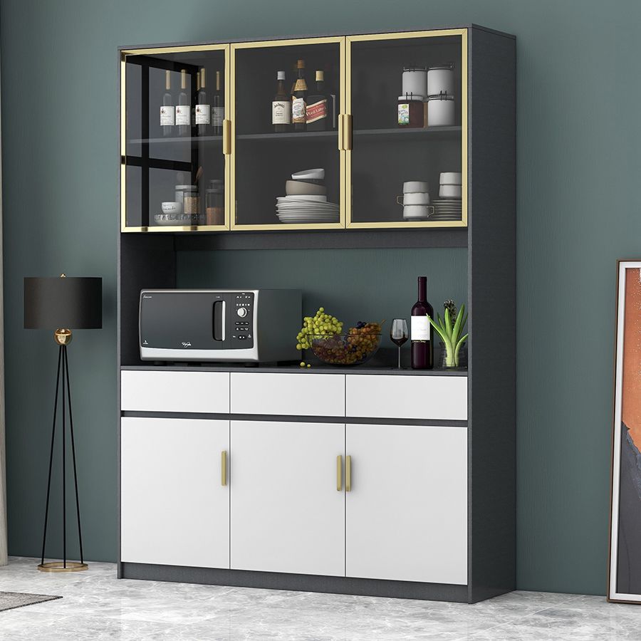 Cassetti cabinet server buffet glam in legno con archiviazione per soggiorno