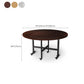 Modern Foldable Dining Table Round Wood Tabletop with Metal Legs